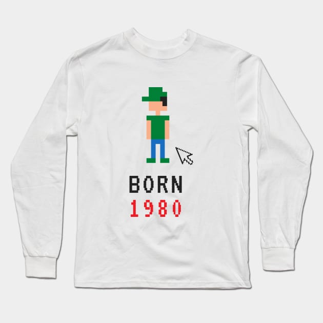 Born in 1980 Long Sleeve T-Shirt by Fanek